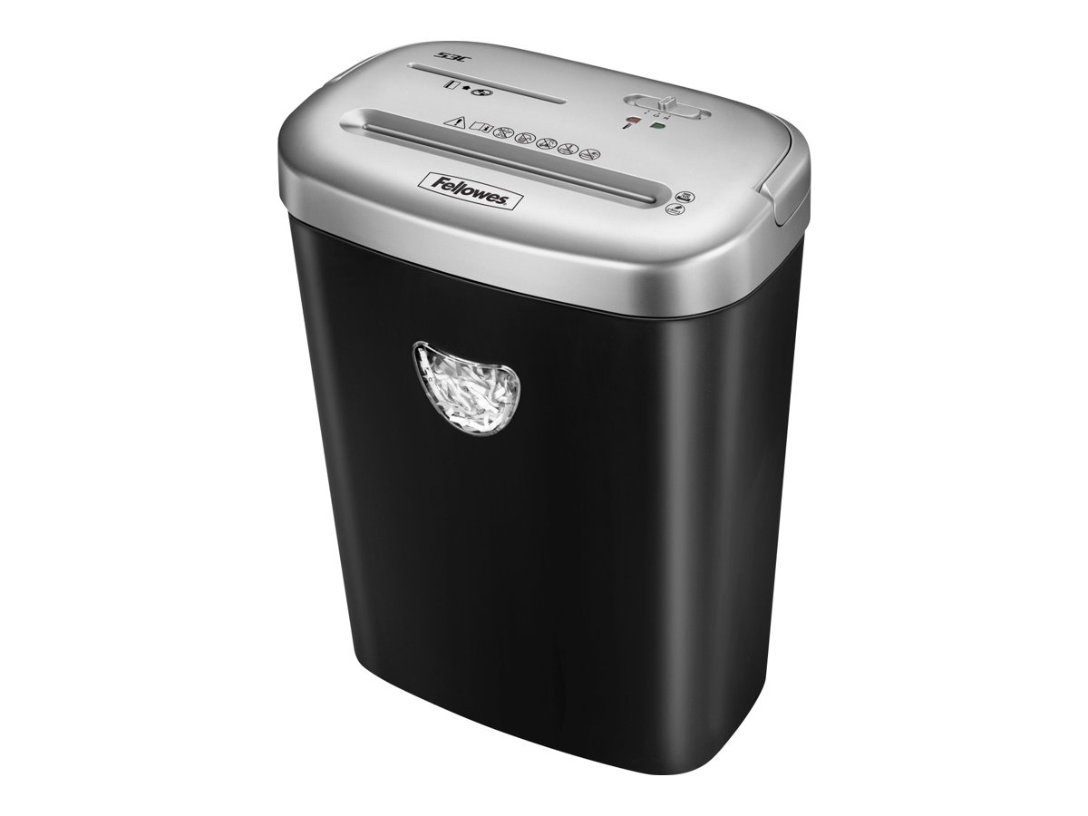 Fellowes Powershred 53C Aktenvernichter mit Partikelschnitt P-4, 4 x 35 mm, bis 10 Blatt, schwarz