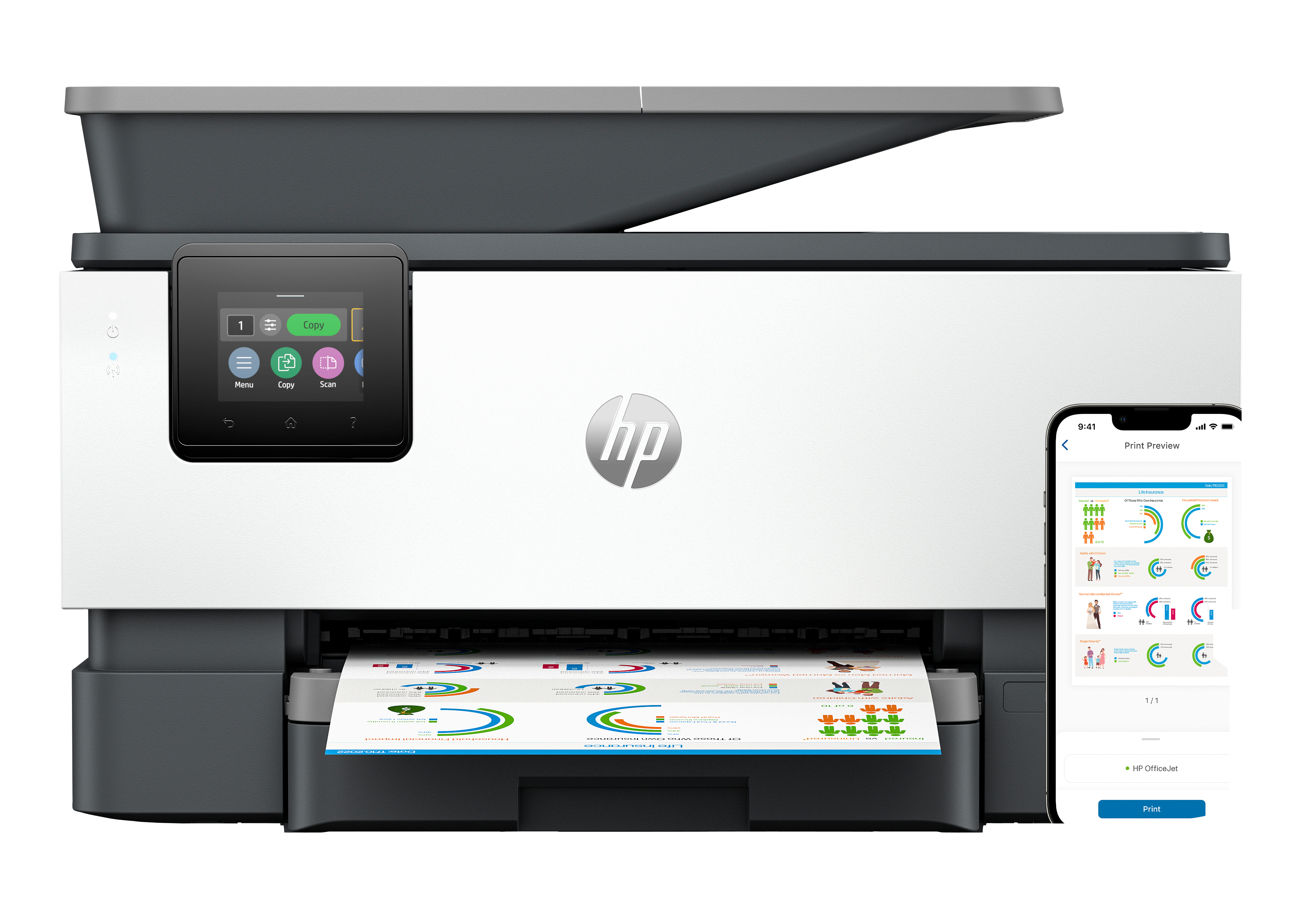 HP Officejet Pro 9120e AllinOne MFP colour inkjet A4 21ppm Copy 22ppm Print 250sheets USB WiFi Bluetooth LAN Tintenstrahl drucker