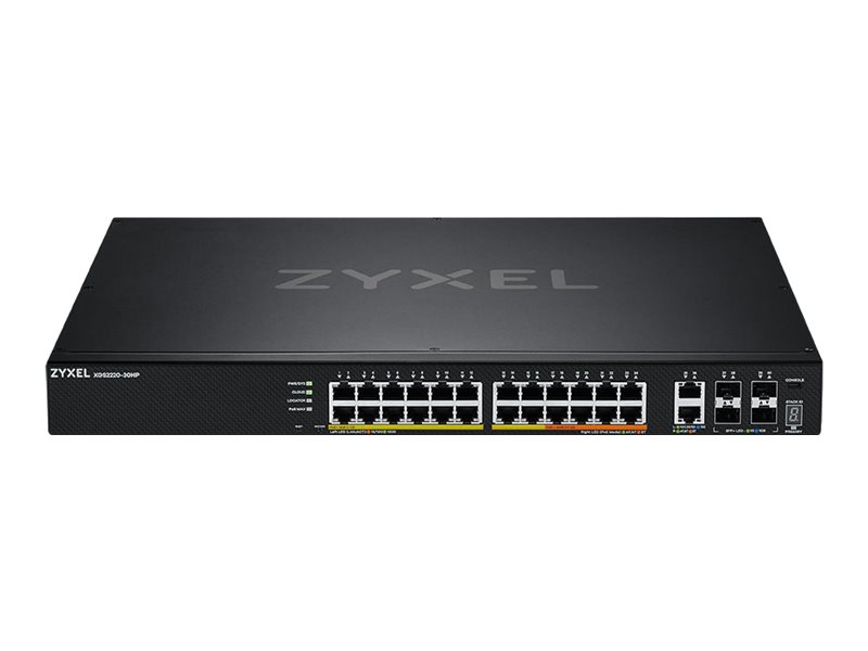 ZYXEL XGS2220-30HP L3 Access Switch 400W PoE 16xPoE+/10xPoE++ 24x1G RJ45 2x10mG RJ45 4x10G SFP+ Uplink incl. 1Year NebulaFlex Pro