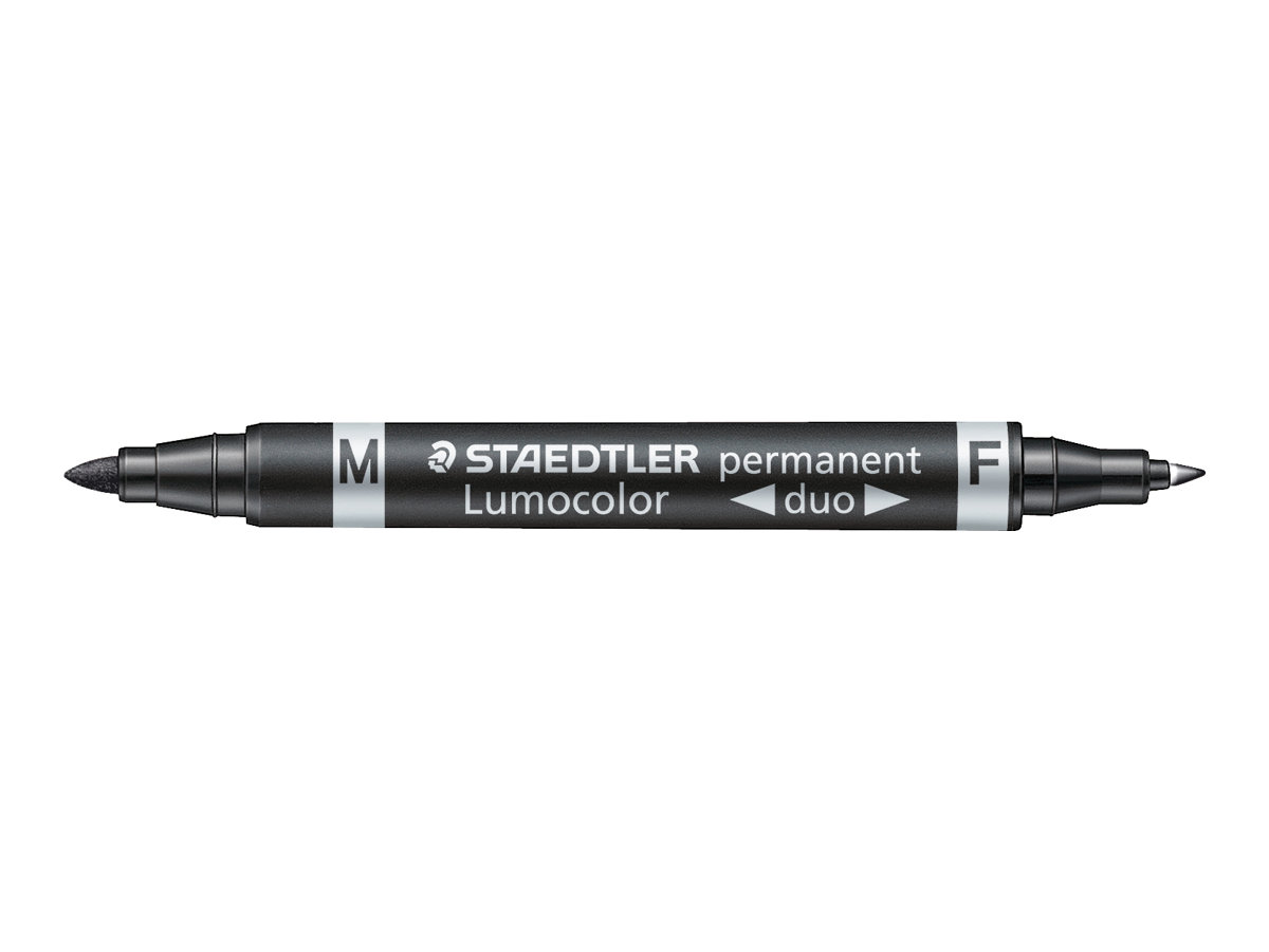 STAEDTLER Lumocolor duo Permanentmarker schwarz 0,6 - 1,5 mm, 10 St. STAEDTLER Lumocolor duo Permanentmarker schwarz 0,6 - 1,5 mm, 10 St.