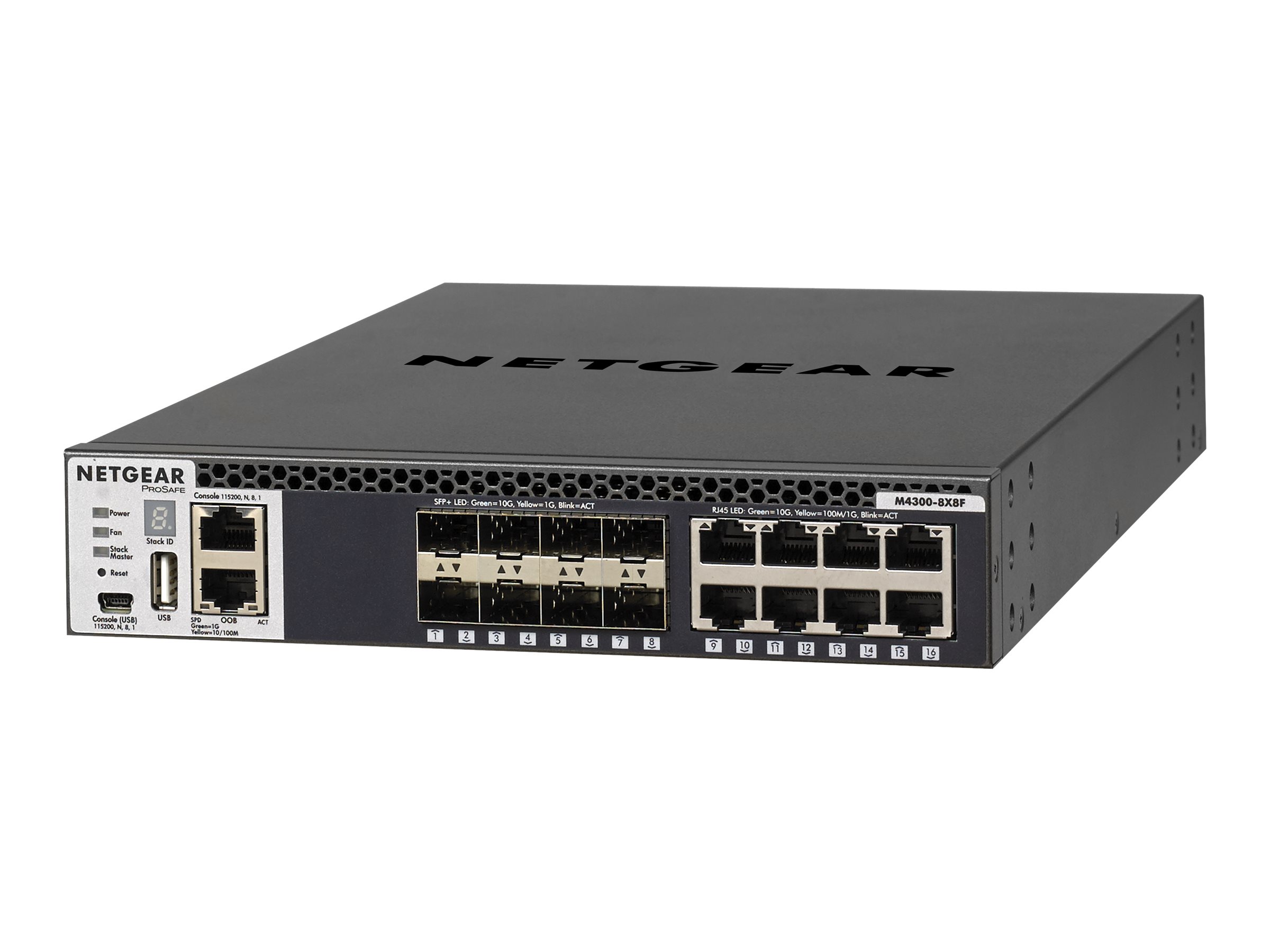 NETGEAR M4300-8X8F Stackable mgd.Switch mit 16x10G including 8x10GBASE-T und 8xSFP+ Layer 3 XSM4316S SDN-ready Open Flow 1.3 ger NETGEAR M4300-8X8F Stackable mgd.Switch mit 16x10G including 8x10GBASE-T und 8xSFP+ Layer 3 XSM4316S SDN-ready Open Flow 1.3 ger