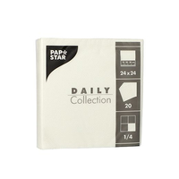 PAPSTAR Servietten Daily Collection weiss 2-lagig 24,0 x 24,0 cm, 20 St. PAPSTAR Servietten Daily Collection weiss 2-lagig 24,0 x 24,0 cm, 20 St.