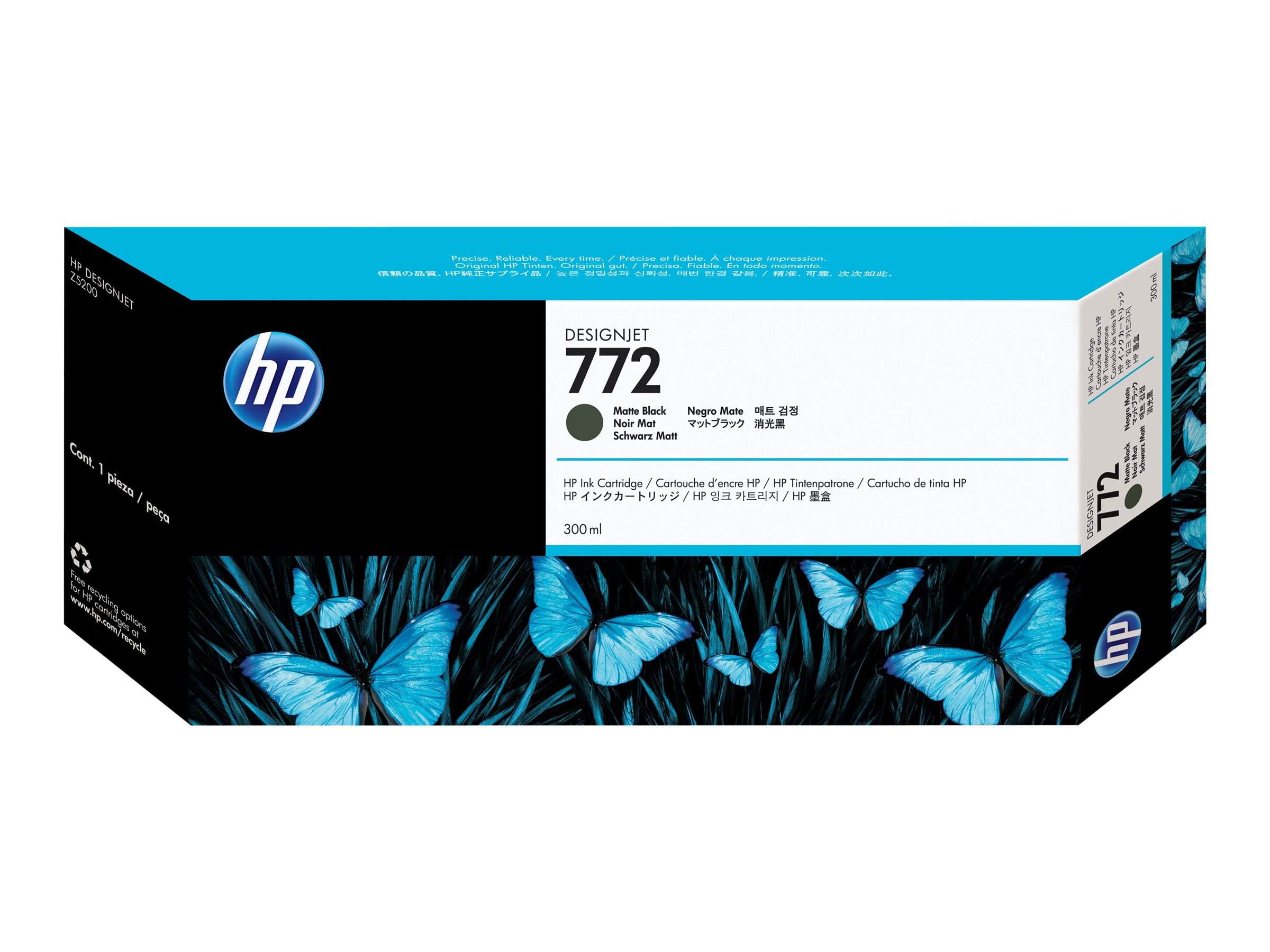 HP 772 original Ink cartridge CN635A matte black standard capacity 300ml 1-pack HP 772 original Ink cartridge CN635A matte black standard capacity 300ml 1-pack