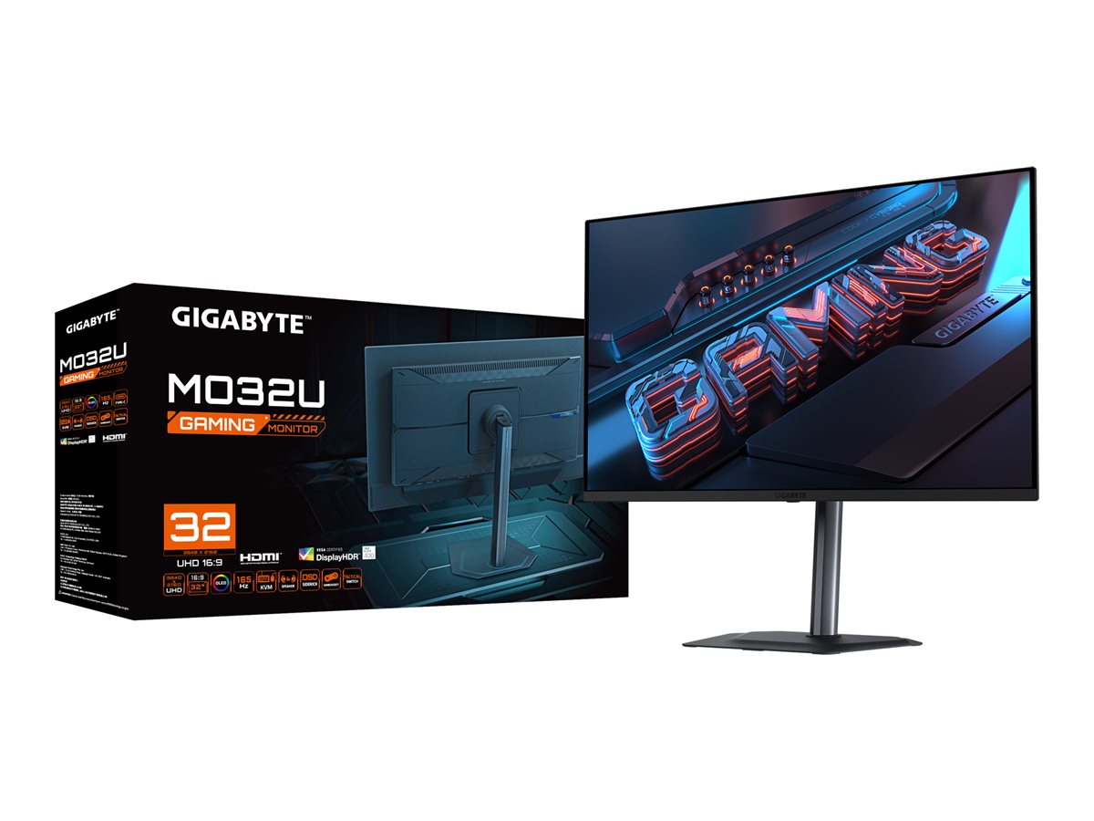 GIGABYTE MO32U 81,28cm 32Zoll OLED gaming monitor 3840x2160 UHD 250 cd/m2 165Hz 2xHDMI 2.1 1xDP 1.4 1xUSB C