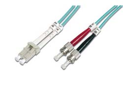 DIGITUS LWL Patchkabel LC zu ST Multimode 50/125 m Duplex Länge 2m Klasse OM3