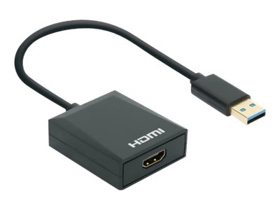 MANHATTAN 1080p USB-A auf HDMI-Adapter Konverter mit USB 3.2 Gen 1 Typ A-Stecker auf HDMI-Buchse 1080p60Hz schwarz