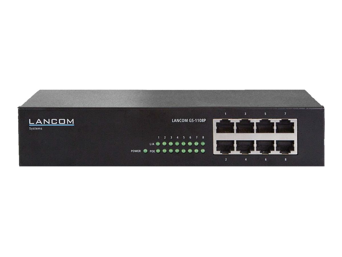 LANCOM GS-1108P Unmanaged 8-Port Gigabit Ethernet Switch LANCOM GS-1108P Unmanaged 8-Port Gigabit Ethernet Switch