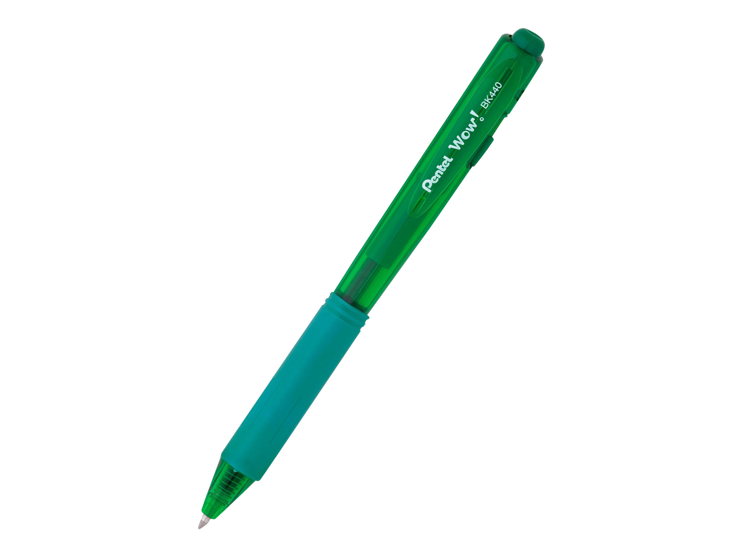 Pentel Kugelschreiber BK440 gruen/transparent, Schreibfarbe: gruen, 1 St.