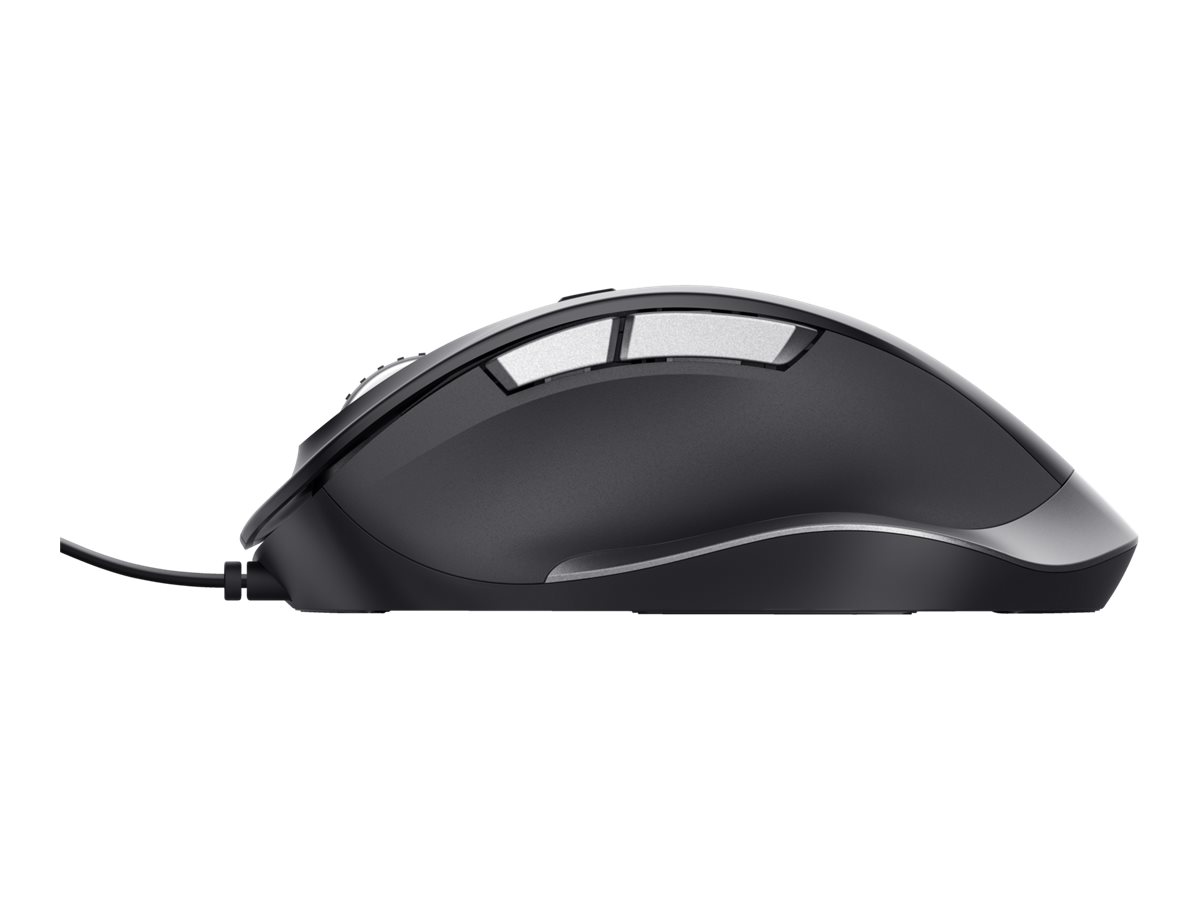 Trust Fyda Comfort Eco Maus ergonomisch kabelgebunden schwarz, silber