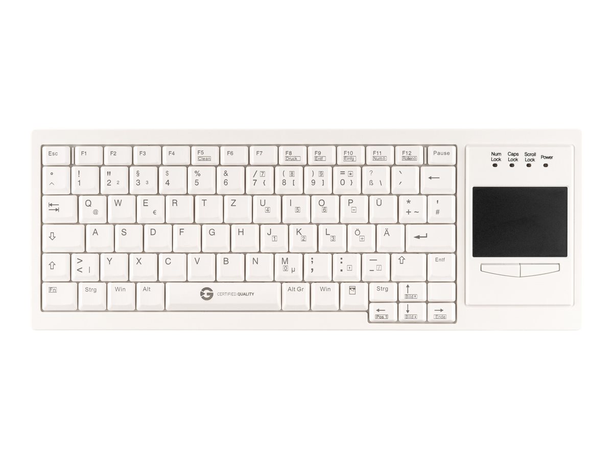 GETT Cleantype Xtra Touch Tastatur mit Touchpad USB Farbe weiss Layout DE