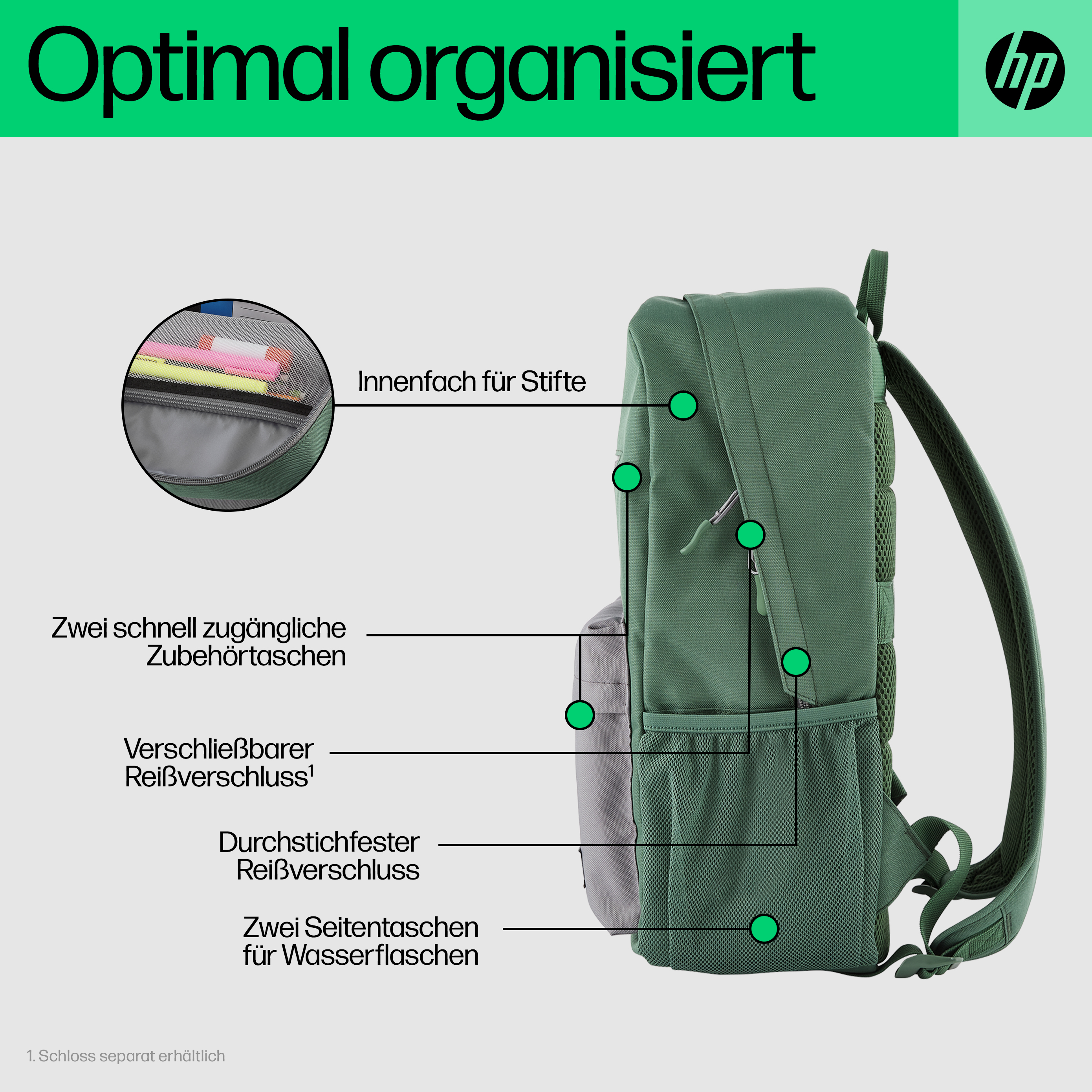 HP Campus Green Backpack P