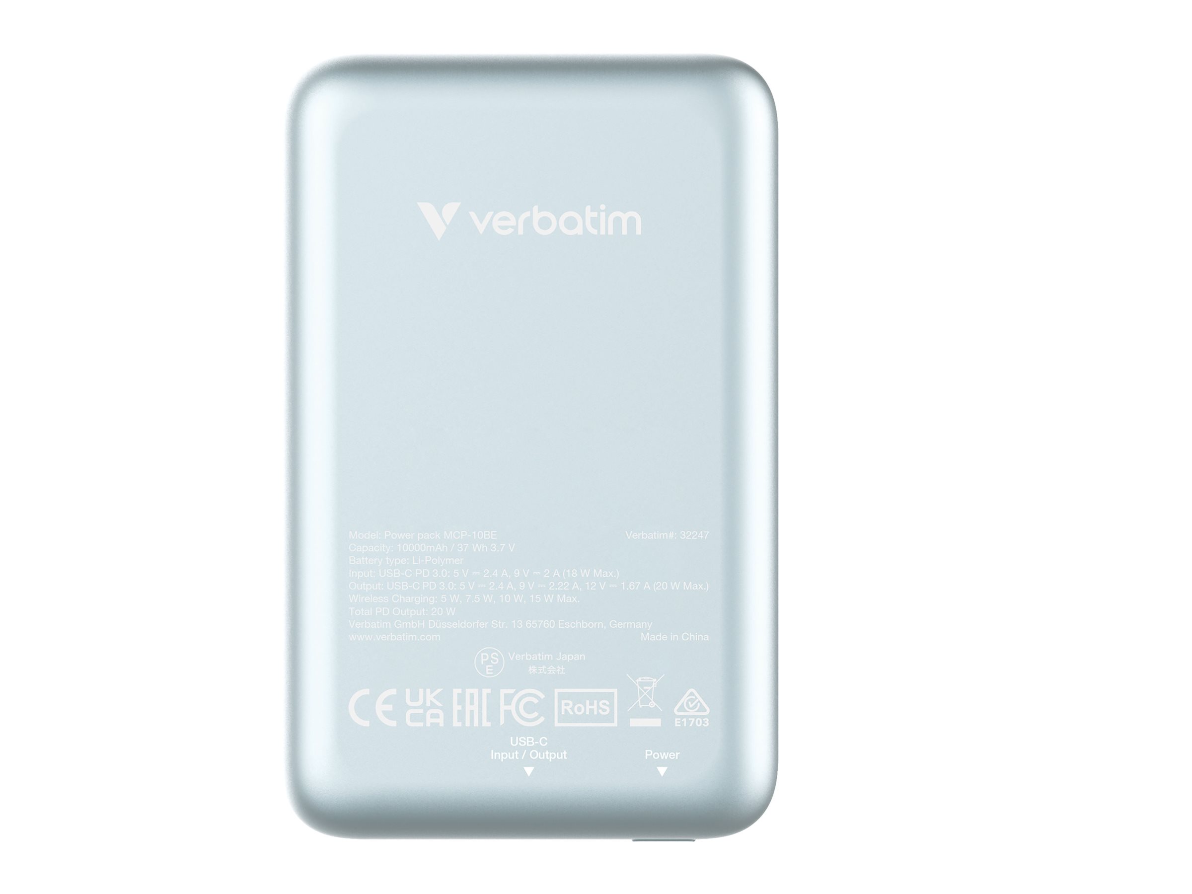 Verbatim Charge ´n´ Go Magnetic Powerbank 10000 mAh blau