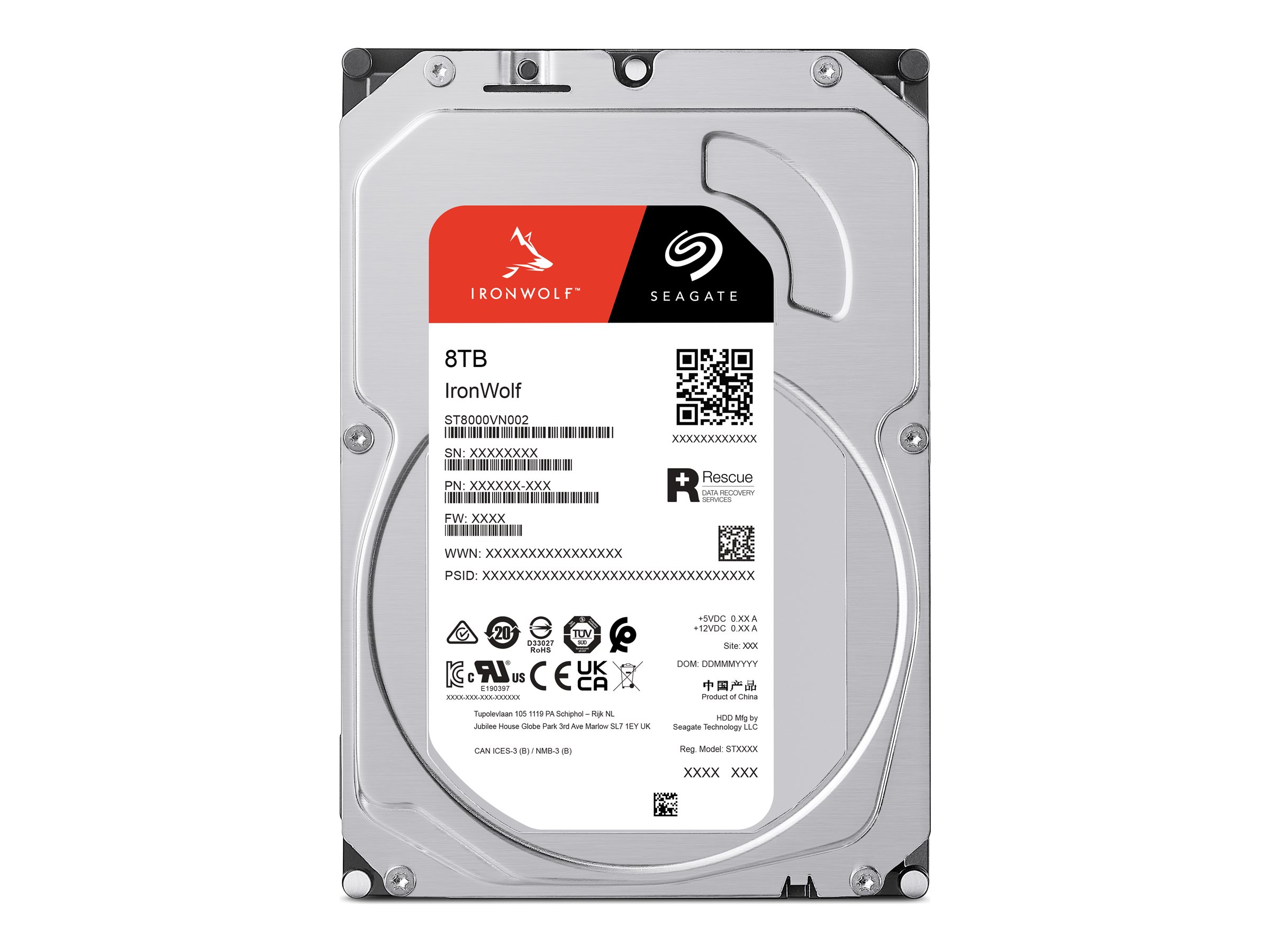 SEAGATE NAS HDD 8TB IronWolf 5400rpm 6Gb/s SATA 256MB cache 8.89cm 3.5Zoll