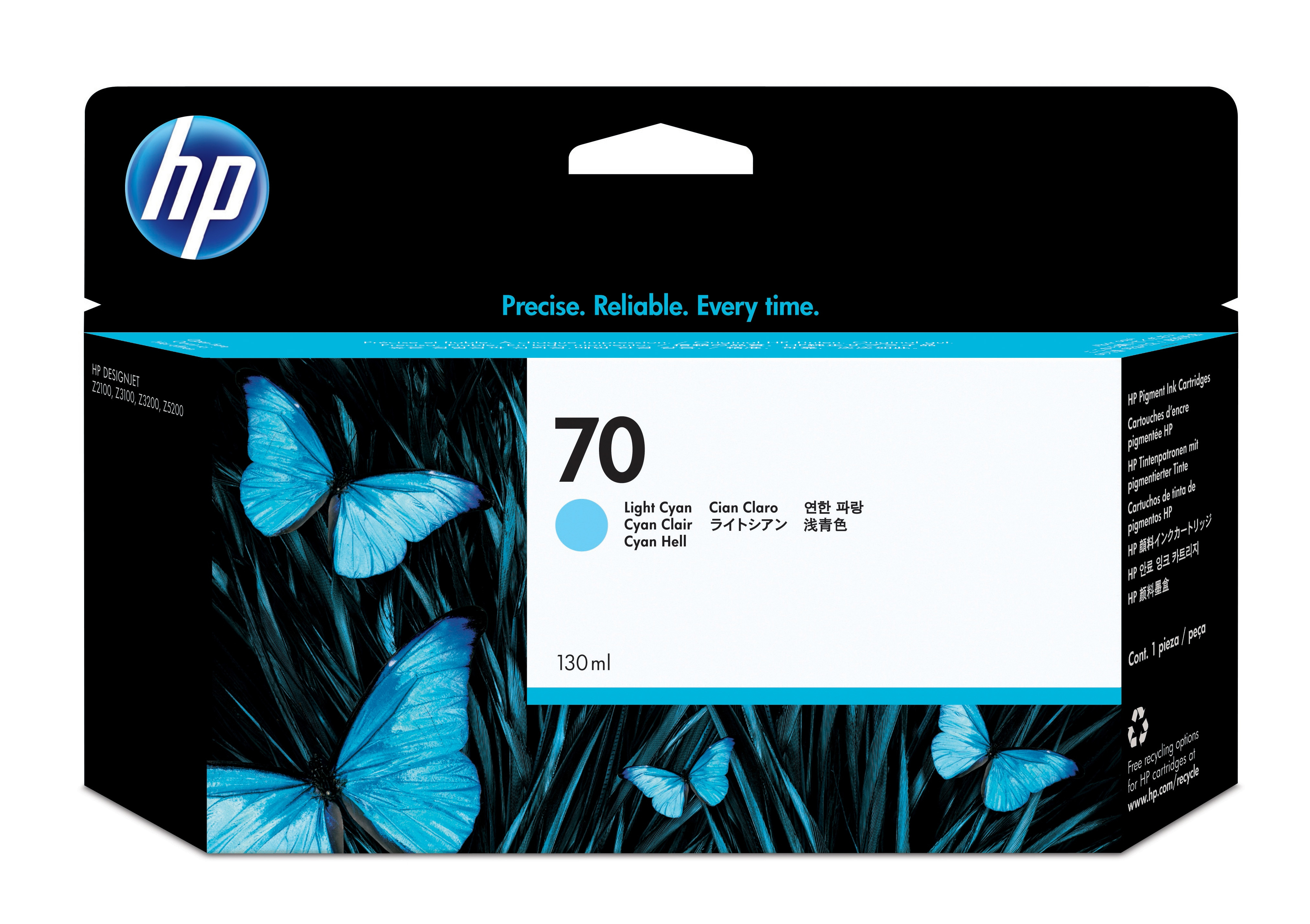 HP 70 original Ink cartridge C9390A light cyan standard capacity 130ml 1pack