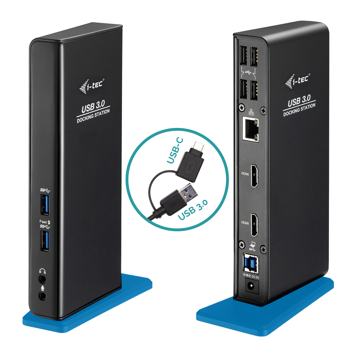 ITEC USB 30USBC Dual HDMI Docking Station 2x HDMI 1x GLAN 2x USB 30 4x USB 20 1x Audio 1x Mic USB 30 Kabel mit USBC adapter