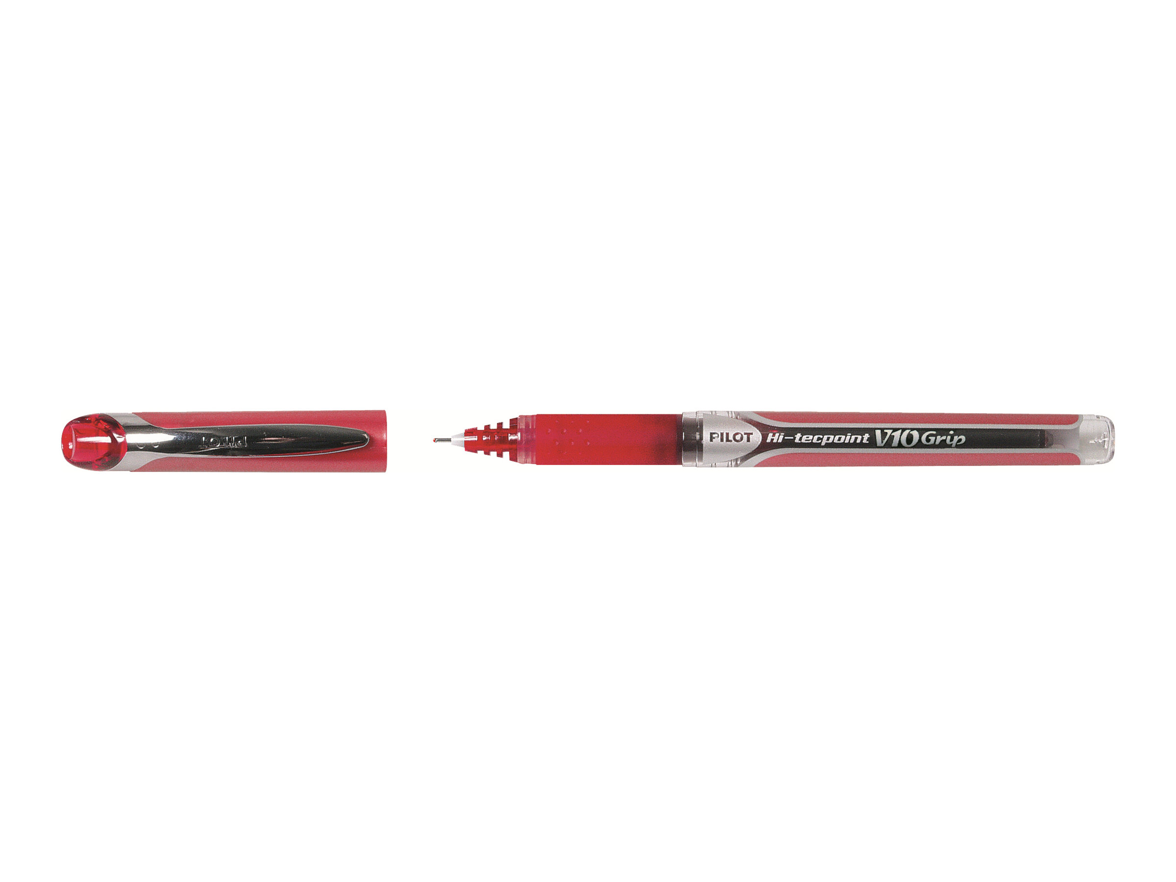 PILOT Hi-Tecpoint Grip V10 Tintenroller rot/transparent 0,7 mm, Schreibfarbe: rot, 1 St. PILOT Hi-Tecpoint Grip V10 Tintenroller rot/transparent 0,7 mm, Schreibfarbe: rot, 1 St.