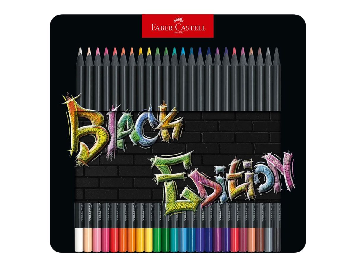 FABERCASTELL Black Edition Buntstifte farbsortiert, 24 St