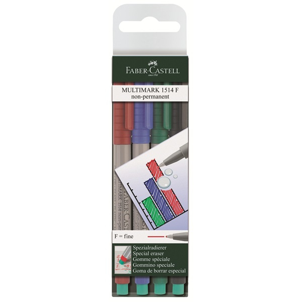 FABER-CASTELL MULTIMARK Folienstifte-Set farbsortiert non-permanent 4 St. FABER-CASTELL MULTIMARK Folienstifte-Set farbsortiert non-permanent 4 St.