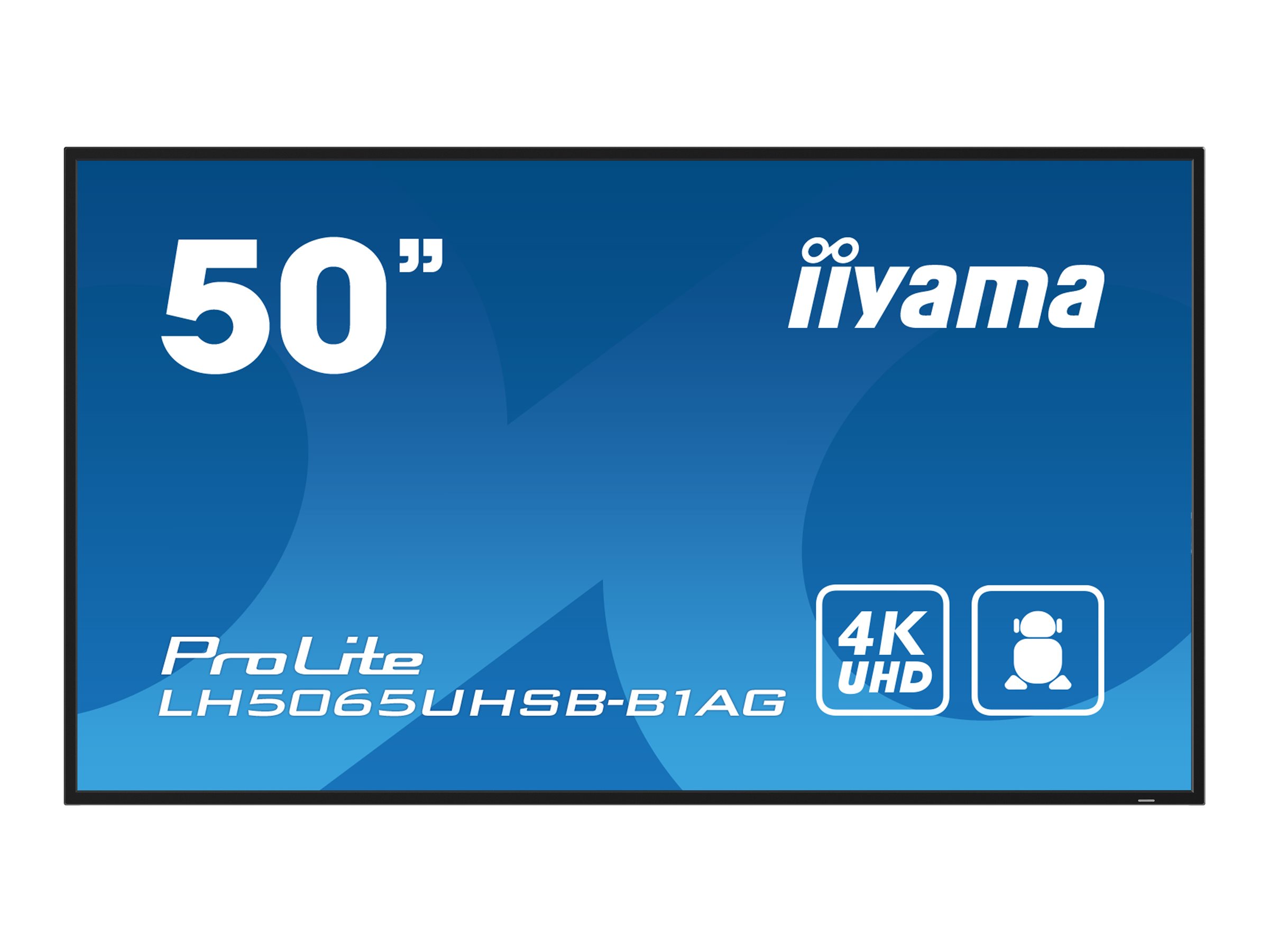 IIYAMA LH5065UHSB-B1AG 127cm 50Zoll 3840x2160 UHD VA panel 800cd/m2 5000:1 Static Contrast 9,5ms Landscape or Portrait mode IIYAMA LH5065UHSB-B1AG 127cm 50Zoll 3840x2160 UHD VA panel 800cd/m2 5000:1 Static Contrast 9,5ms Landscape or Portrait mode