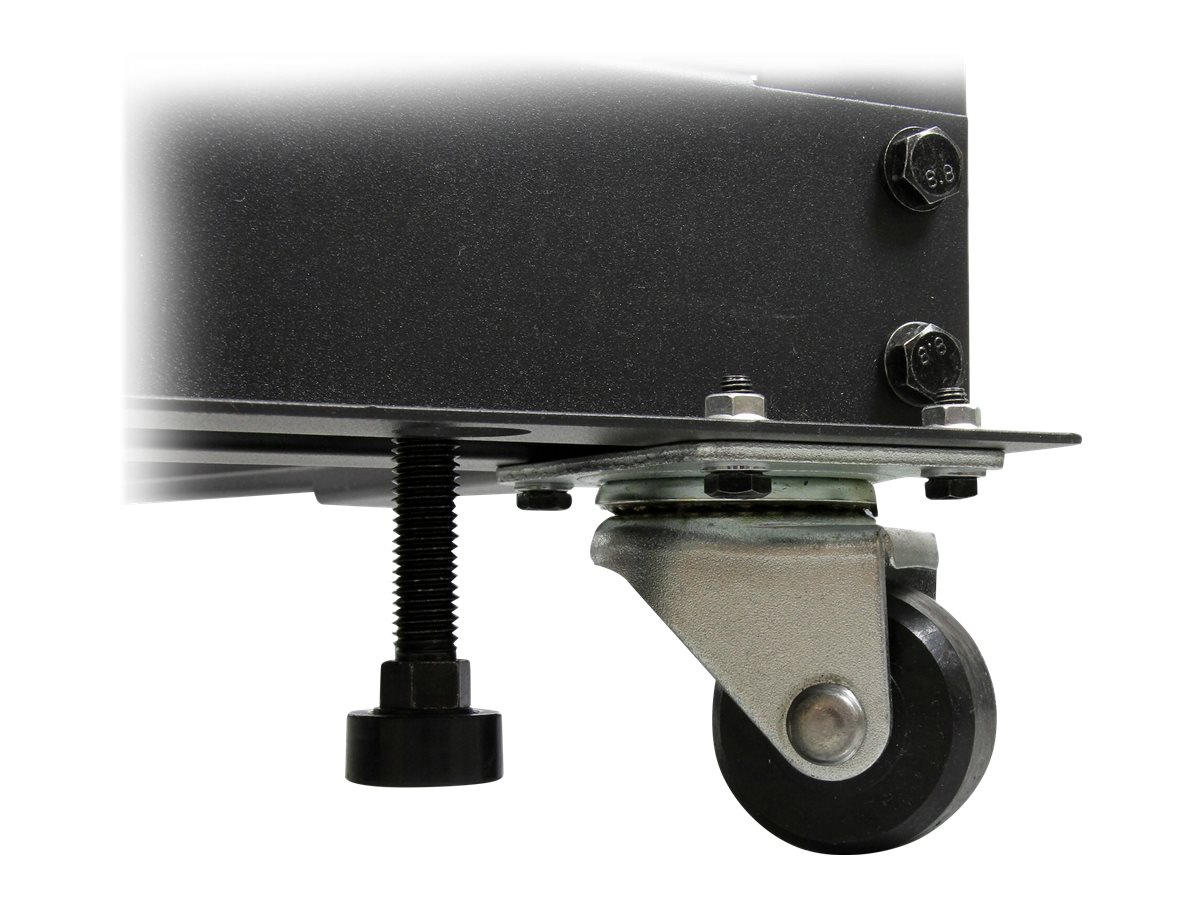 STARTECH.COM 18U Open Frame Rack - 4 Post - 22-40in. Adjustable Depth - 1200lb. Weight Capacity - w/ Casters and Cable Hooks