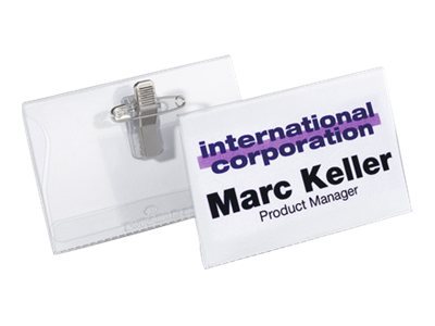 50 DURABLE Namensschilder mit Kombiklemme 7,5 x 4,0 cm 50 DURABLE Namensschilder mit Kombiklemme 7,5 x 4,0 cm