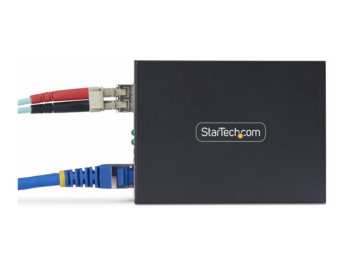 STARTECHCOM Gigabit Singlemode SM LC GlasfaserMedienkonverter 10 100 oder 1000Mbps 20 km RJ45 zu LC Vollmetallgehaeuse TAA