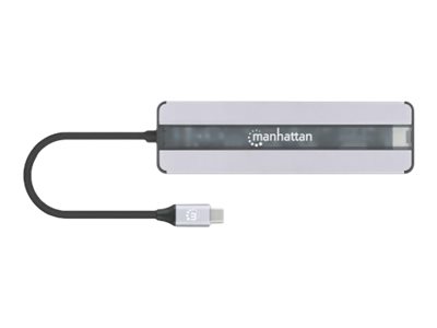 7-in-1-Dockingstation USB C-Stecker auf HDMI-Buchse 4K30Hz 2x USB-A 5 Gbit/s Gigabit-RJ45 USB-C PD 87W Kartenleser