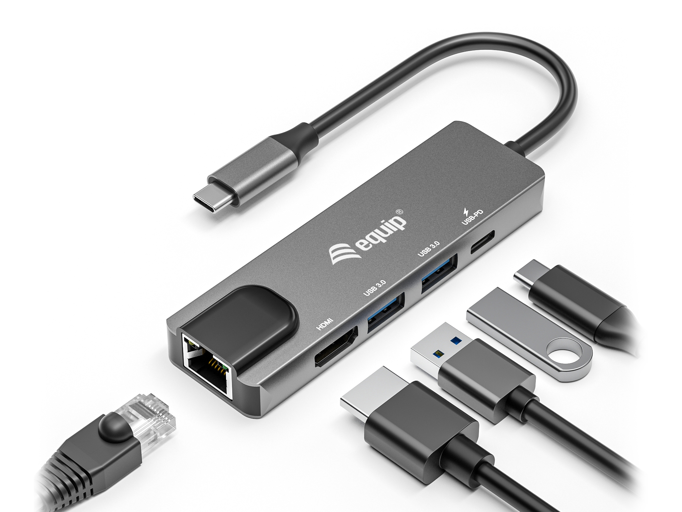 Equip Dock USBCHDMI2xUSB30GbE100WPD 25cm si