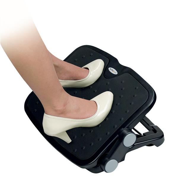 STARTECHCOM Under Desk Foot Rest 18inch x 14inch Adjustable Height and Angle Foot Stool Footrest for Desk Office Foot Rest
