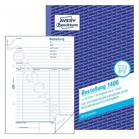 AVERY Zweckform Bestellung Formularbuch 1406