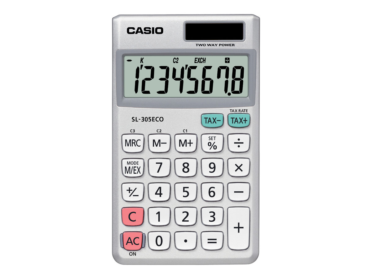 CASIO SL-305ECO Taschenrechner silber CASIO SL-305ECO Taschenrechner silber