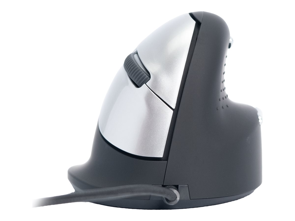 r-go HE Ergo Vertical Mouse Groesse M rechts Maus ergonomisch kabelgebunden schwarz, silber