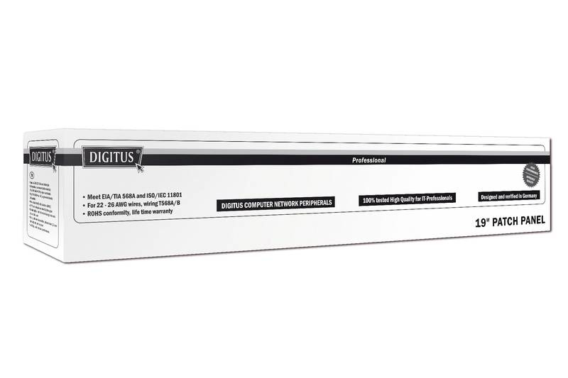 DIGITUS Patchpanel 1HE 16-Port Cat6 Class E ungeschirmt sw