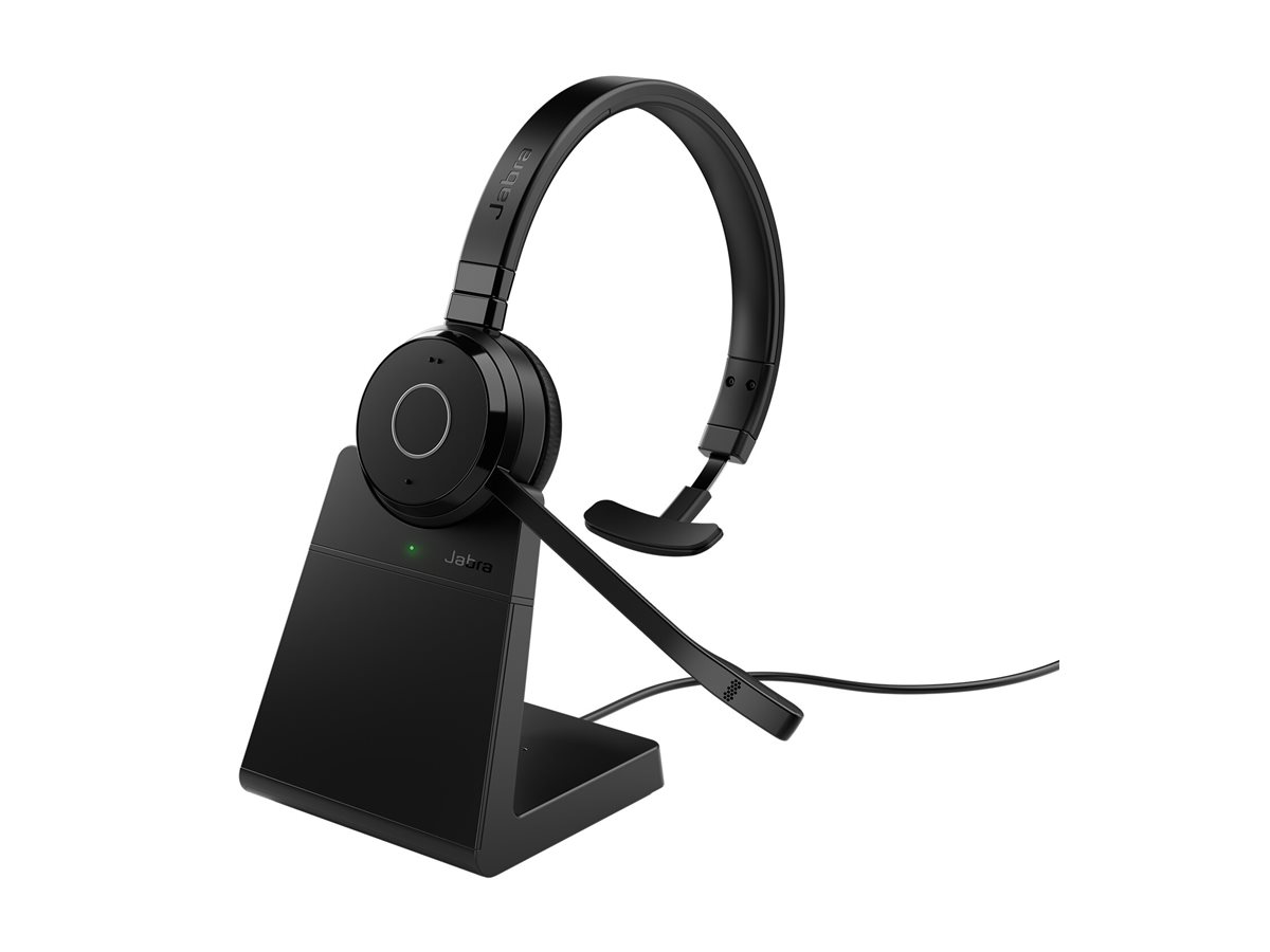 JABRA Evolve 65 TE Headset Link 390 Bluetooth Adapter carry pouch user documents USB-C to USB-A cable charging stand SKU dependent JABRA Evolve 65 TE Headset Link 390 Bluetooth Adapter carry pouch user documents USB-C to USB-A cable charging stand SKU dependent