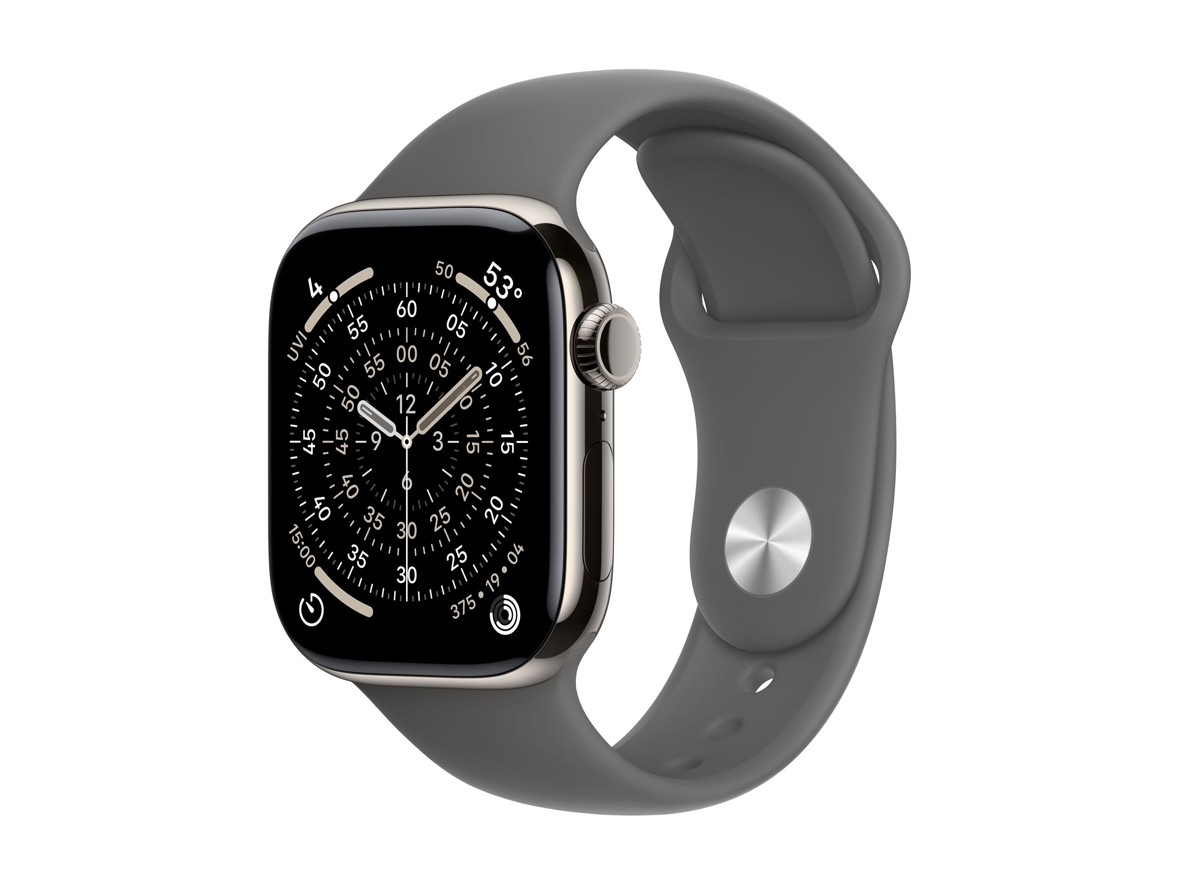 Apple Watch S11 Titan Natur Cellular 42mm Sportband steingrau SM