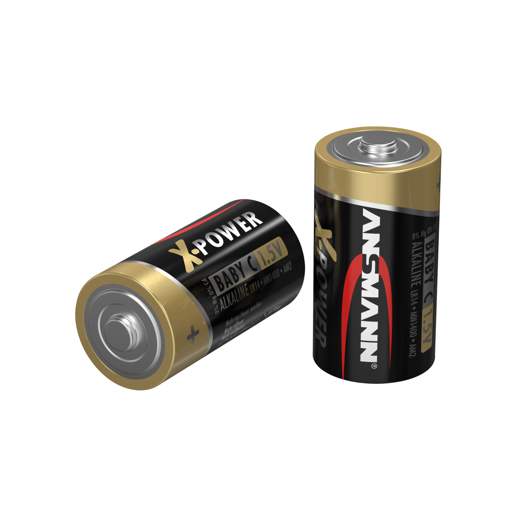 2 ANSMANN Batterien X-POWER Baby C 1,5 V