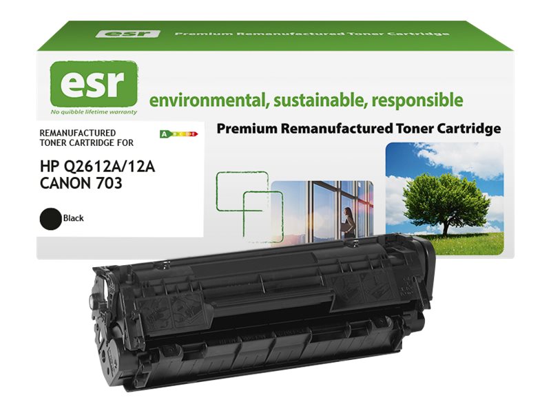 ESR Toner cartridge compatible with HP Q2612A/Canon 7616A005 black remanufactured 2.000 pages