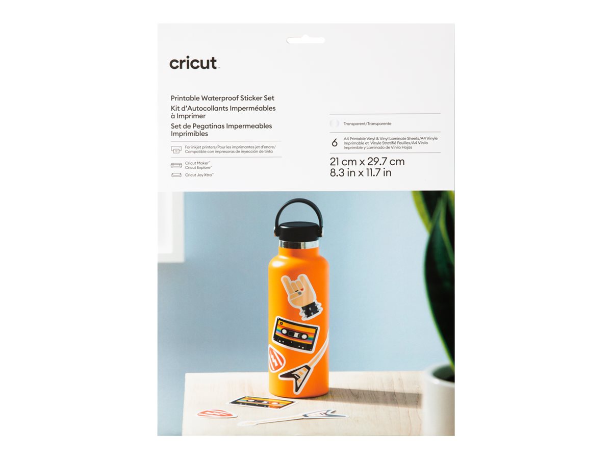 cricut⢠bedruckbare Aufkleberfolie für Schneideplotter transparent, 6 St. cricut⢠bedruckbare Aufkleberfolie für Schneideplotter transparent, 6 St.