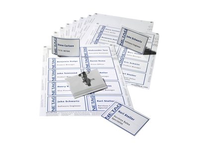 20 DURABLE Namensschilder mit Kombiklemme 9,0 x 5,4 cm
