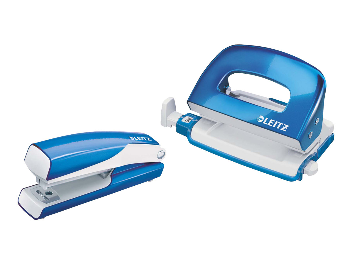 LEITZ Locher und Heftgeraete Set NeXXt WOW blau-metallic LEITZ Locher und Heftgeraete Set NeXXt WOW blau-metallic