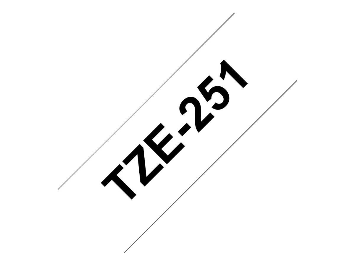 Brother Schriftband TZe-251 schwarz auf weiss, 24mm, 8m, laminiert