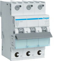 Hager Leitungsschutzschalter MCS310 3polig C10A 6kA QC 3M Hager Leitungsschutzschalter MCS310 3polig C10A 6kA QC 3M