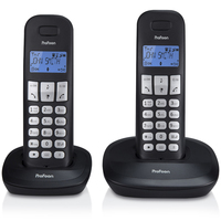 PROFOON PDX-1120 - DECT-Telefon mit 2 Mobilteilen, schwarz