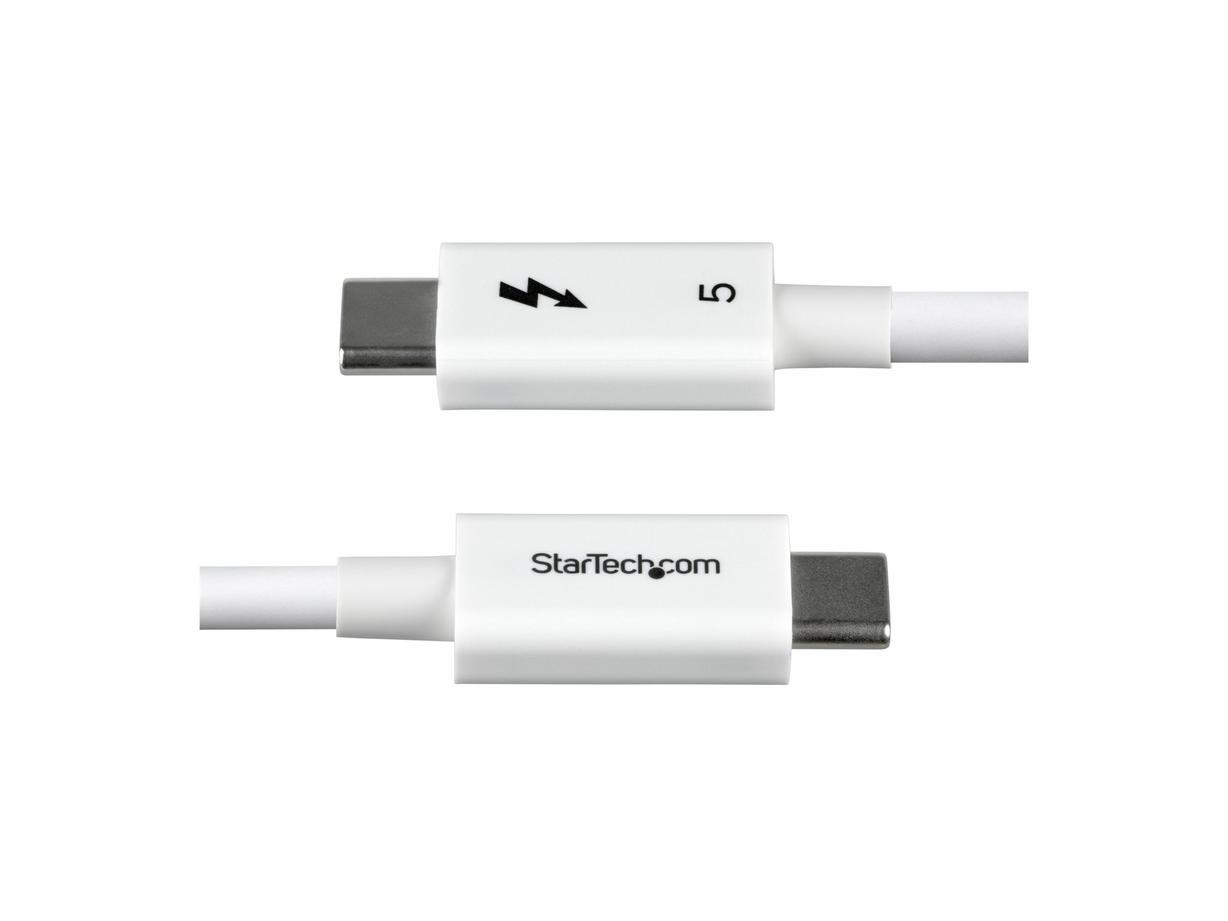STARTECHCOM 50cm Thunderbolt 5 Kabel 80Gbps120Gbps 240W PD 8K 60Hz Thunderbolt zertifiziert TB5 TB4 USB4 USBC Weiss
