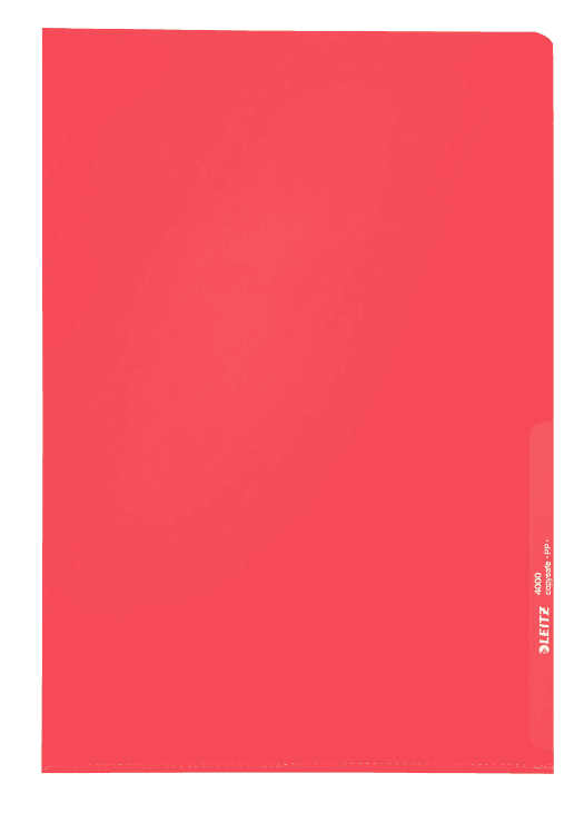 Esselte Leitz Sichthüllen rot genarbt DIN A4 0,13 mm