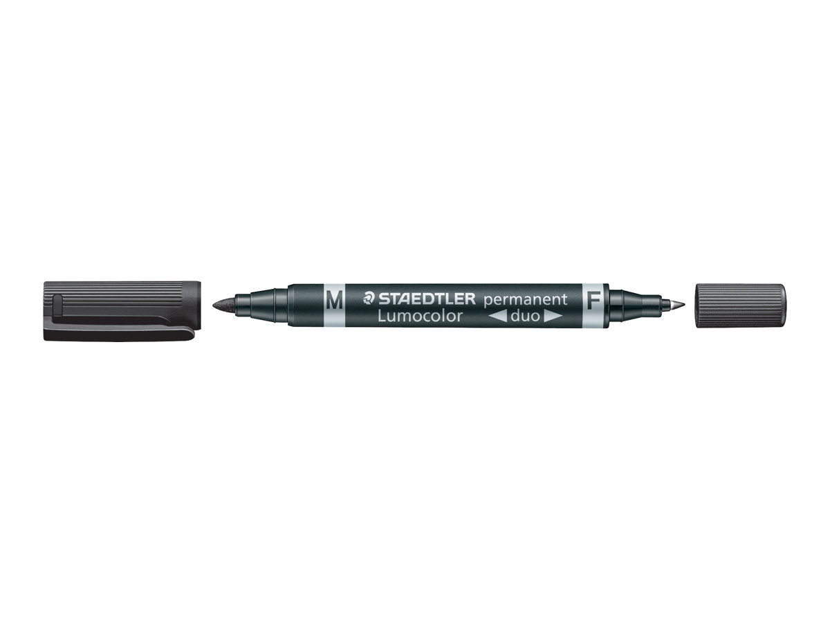STAEDTLER Lumocolor duo Permanentmarker schwarz 0,6 - 1,5 mm, 10 St.