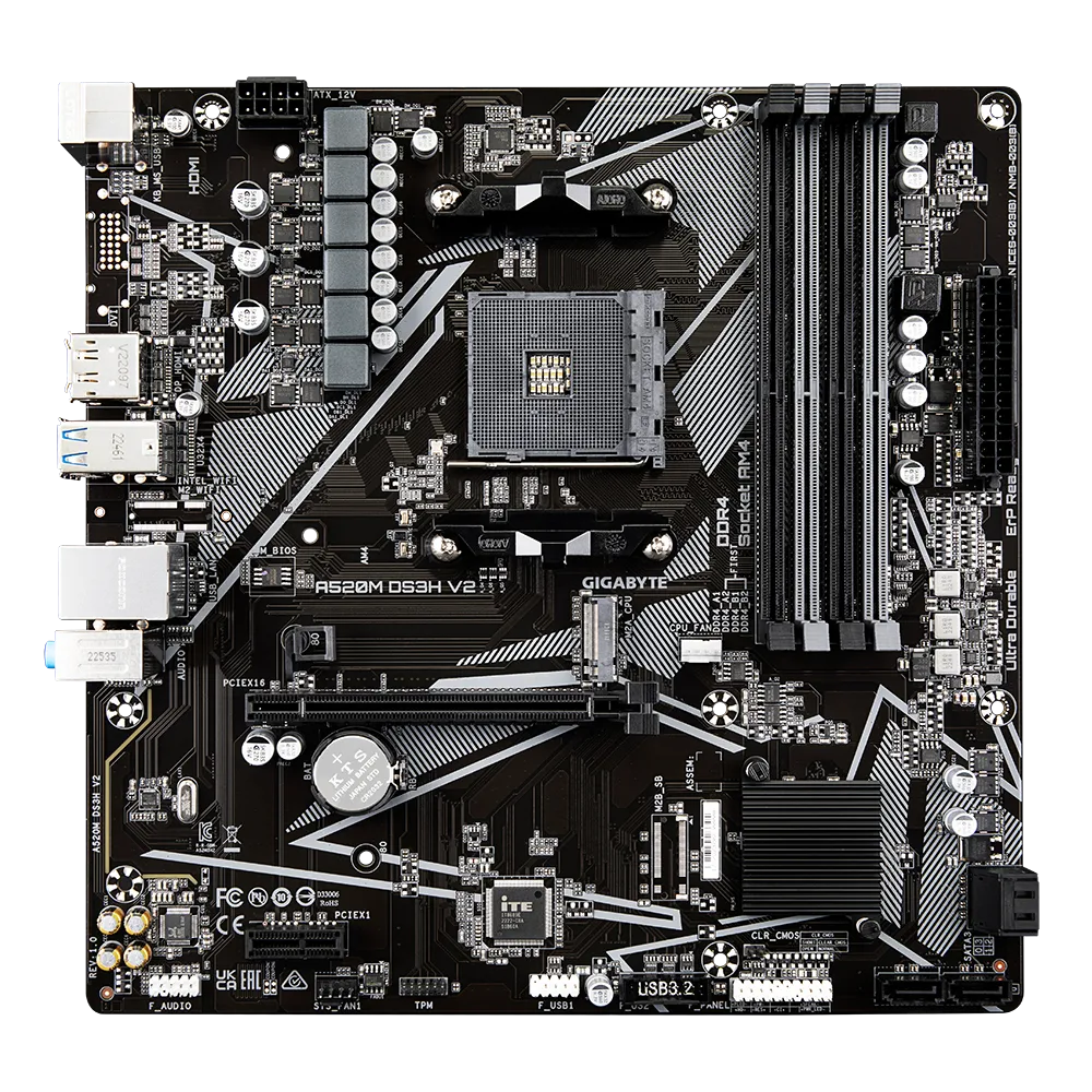 GIGABYTE A520M DS3H V2 AM4 4xDDR4 Micro ATX MB 4xSATA 1xM2