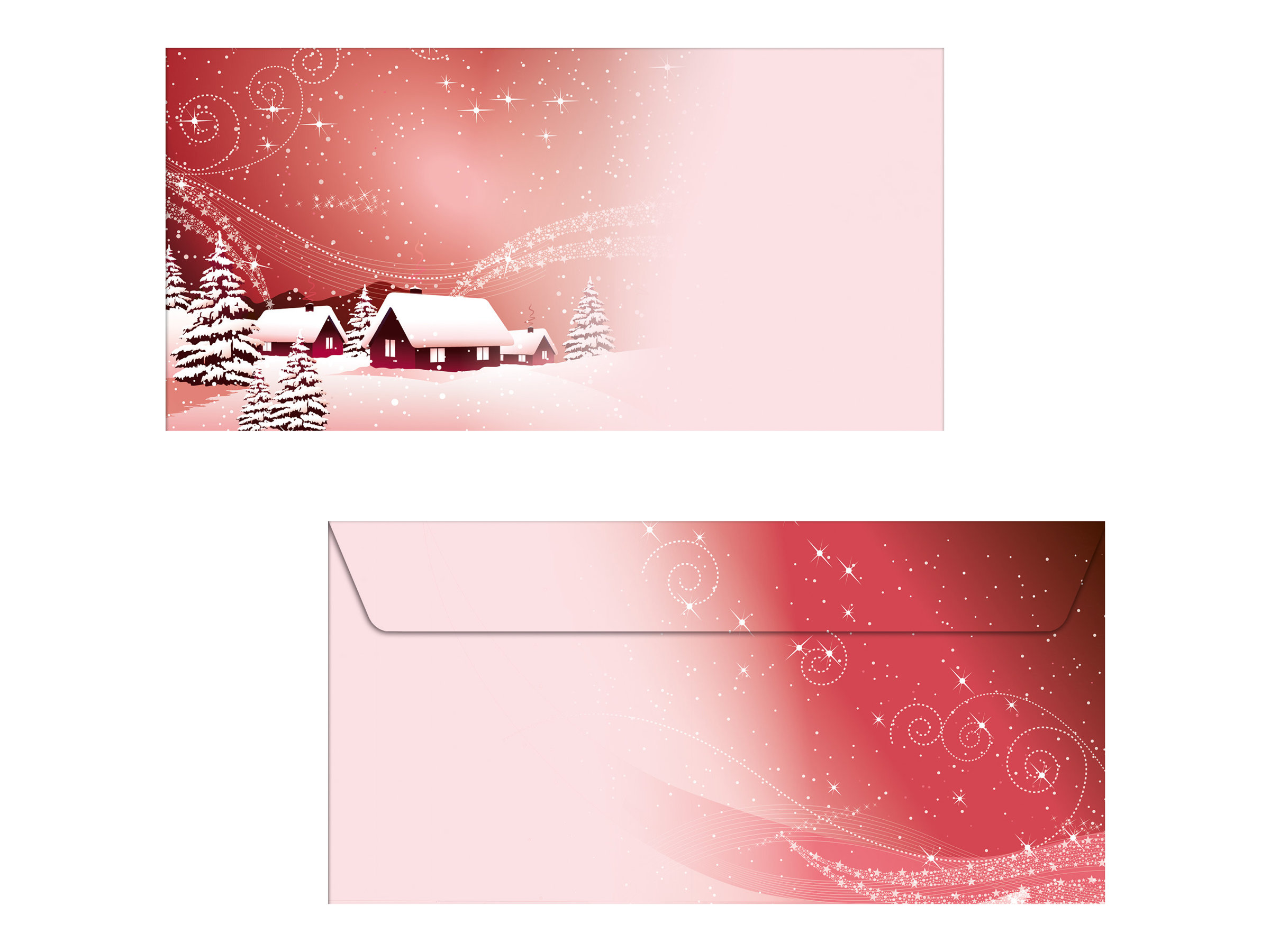 50 SIGEL Weihnachtsbriefumschlaege Silent Night DIN lang ohne Fenster