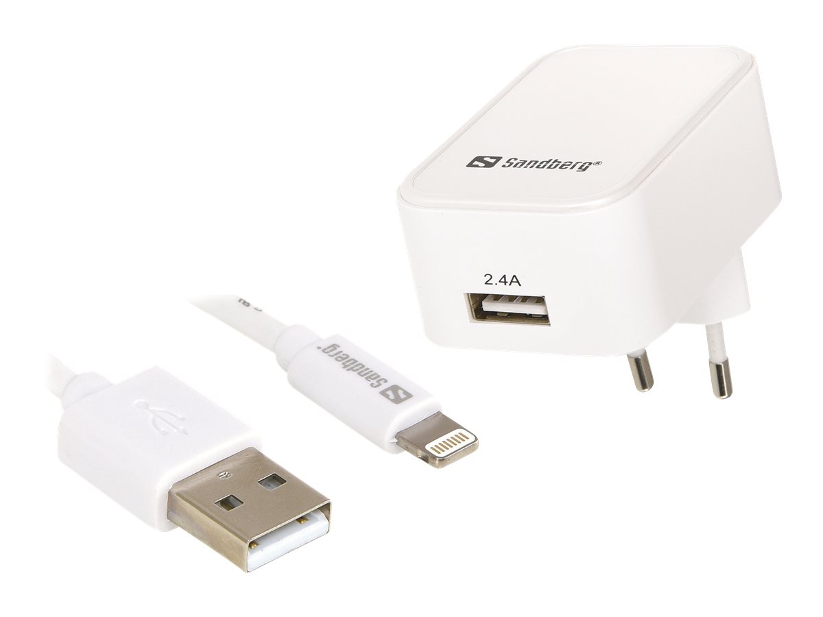 SANDBERG AC Ladegeraet EU Lightning 2.4A SANDBERG AC Ladegeraet EU Lightning 2.4A