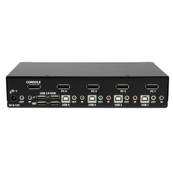 STARTECHCOM 4 Port USB DisplayPort KVM Switch with Audio